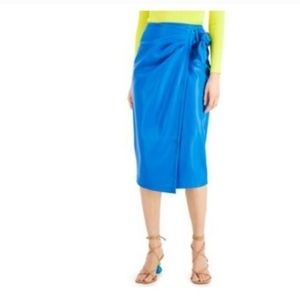 Faux-Leather Faux-Wrap Skirt